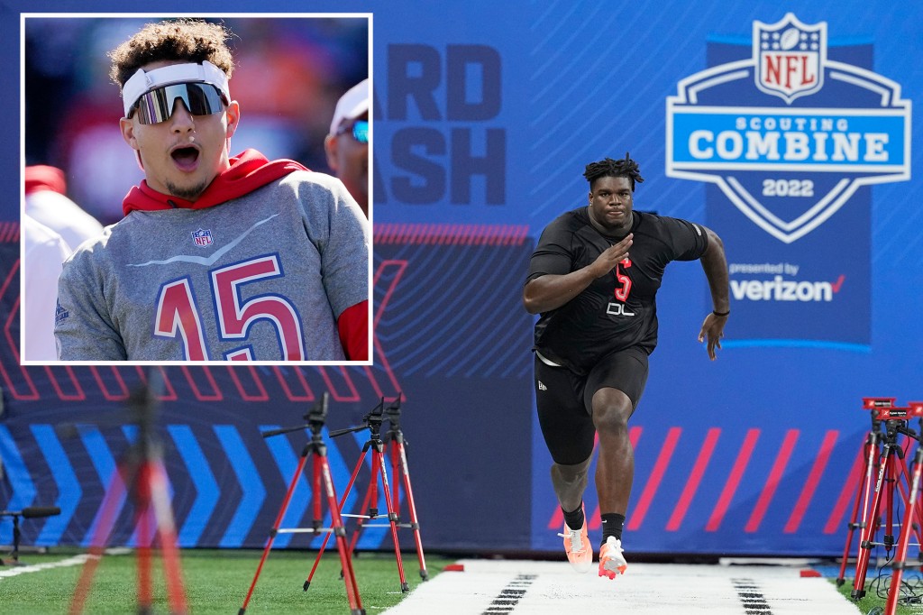 Jordan Davis corre 40 jardas mais rápido que Patrick Mahomes