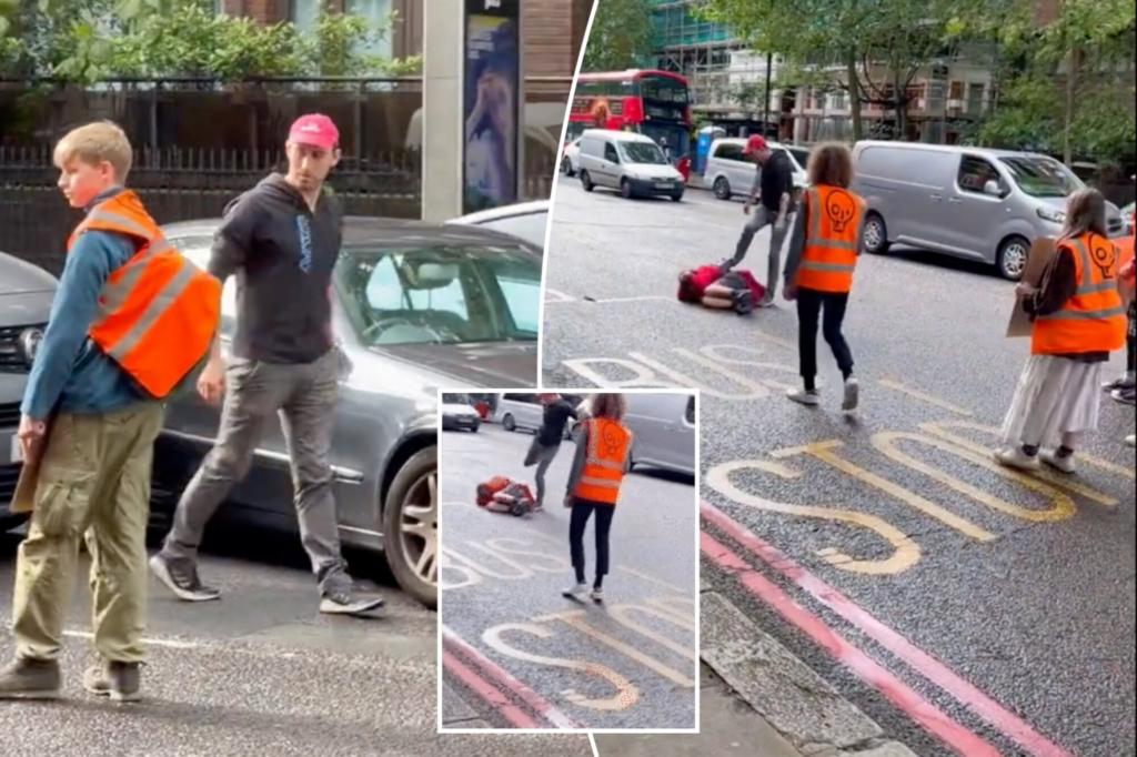 Basta parar o manifestante do petróleo que foi atacado pelo motorista furioso em Londres