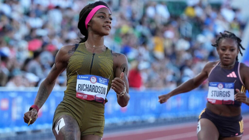 Atualizações ao vivo das provas de pista olímpica dos EUA: Sha Carey Richardson 100 Race