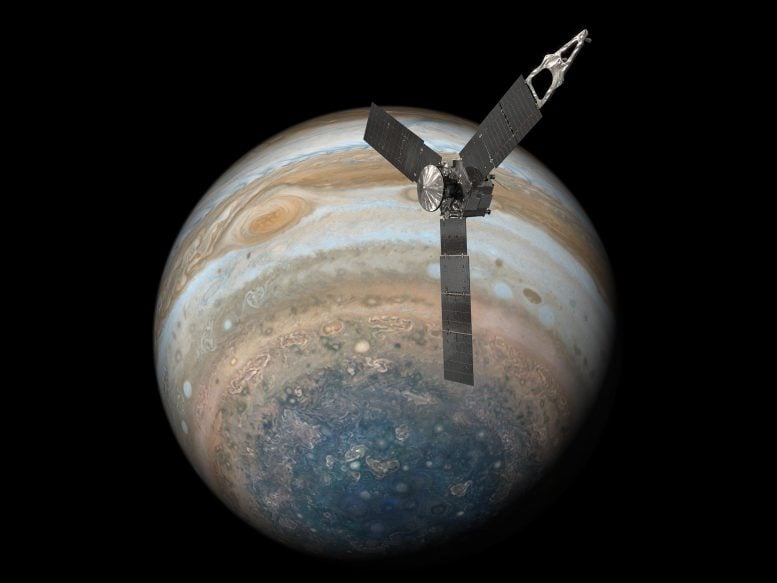 A sonda Juno da NASA sobrevoa Júpiter