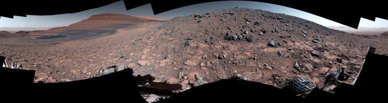 Panorama do rover Mars Curiosity da cordilheira Gedes Valles