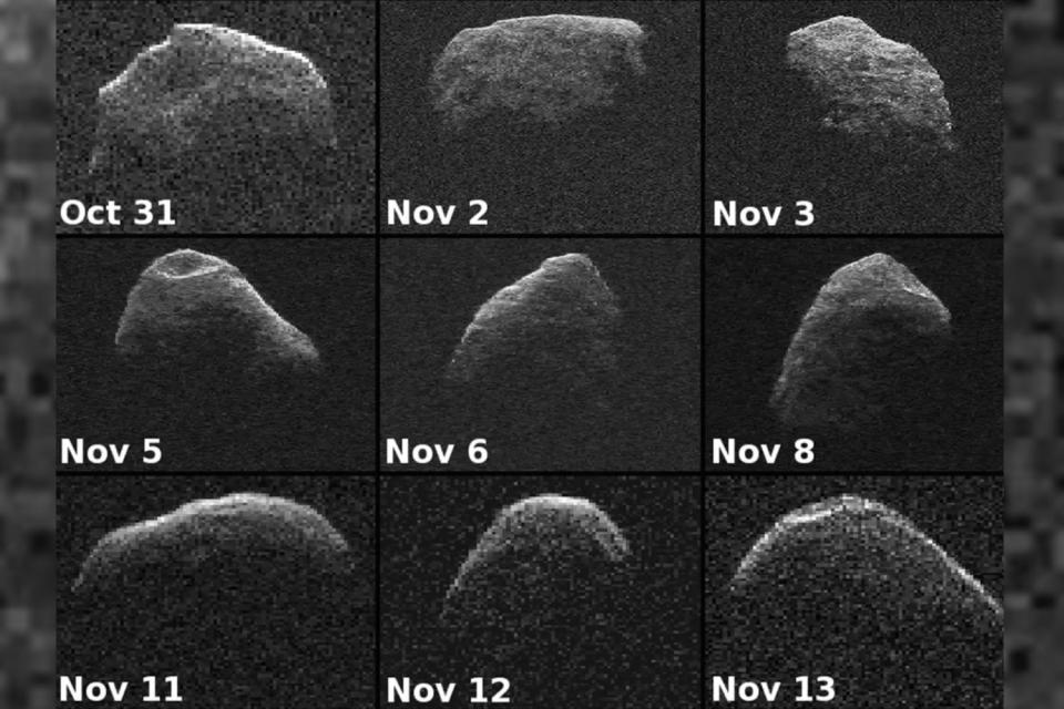 Imagens de radar do asteróide Apophis, tiradas em 2012.