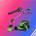 Conjunto de cortador de grama de 3 peças Greenworks com bateria - 4 de julho - Comércio - PG