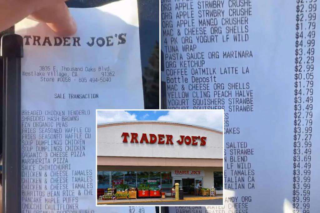 O recibo de US $ 444 da família da Califórnia no Trader Joe’s se torna viral nas redes sociais: ‘Louco’