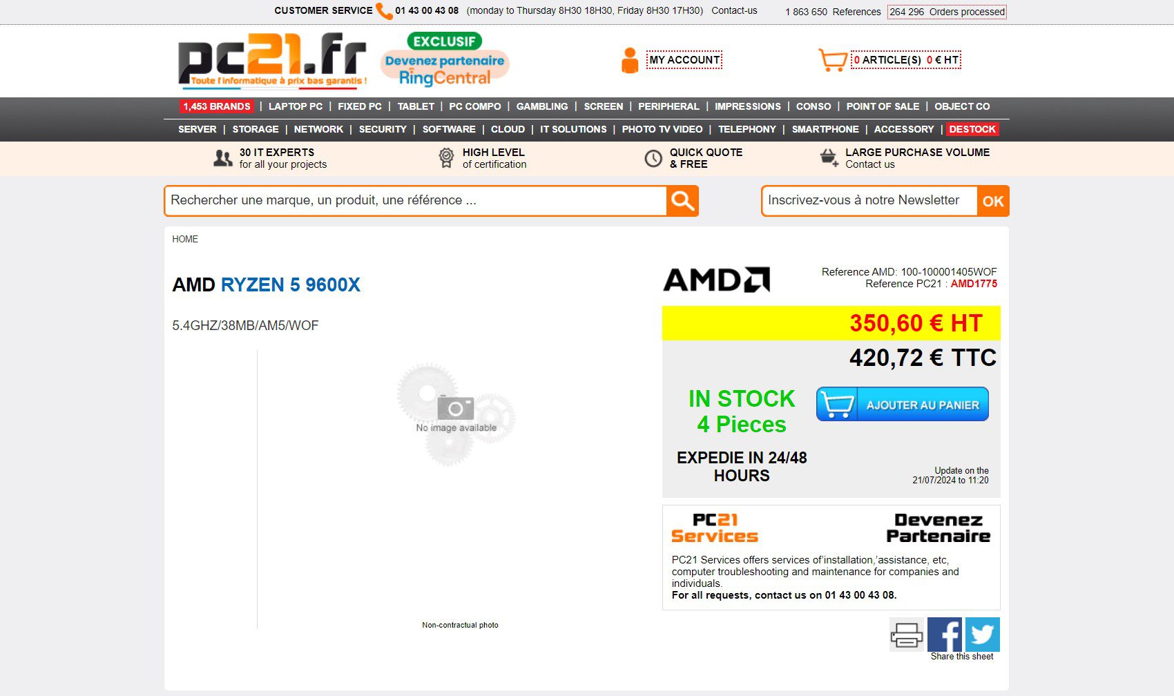 Ryzen 9600X PC21.fr